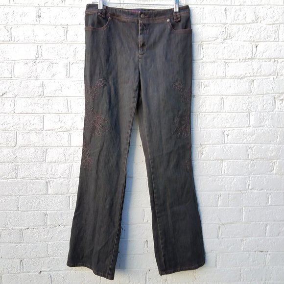 $5 SALE * size 8 TRIBAL Stretch Extensible "Java" wash Embroidered jeans - Picture 5 of 16